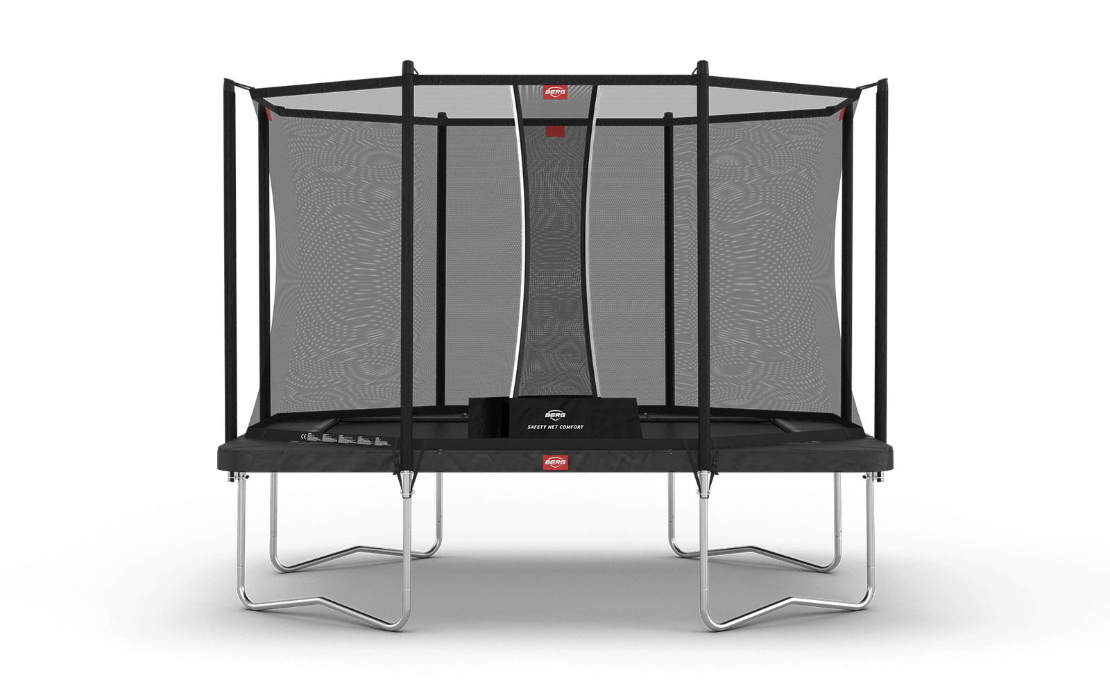 BERG Ultim Favorit Regular 330 Harmaa + Safety Net Comfort - Trampoliini Suorakulmainen - 330 x 220 cm