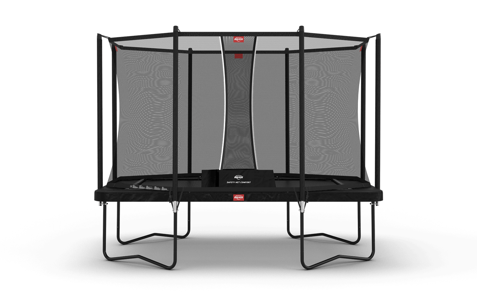 BERG Ultim Favorit Regular 330 Musta + Safety Net Comfort - Trampoliini Suorakulmainen - 330 x 220 cm