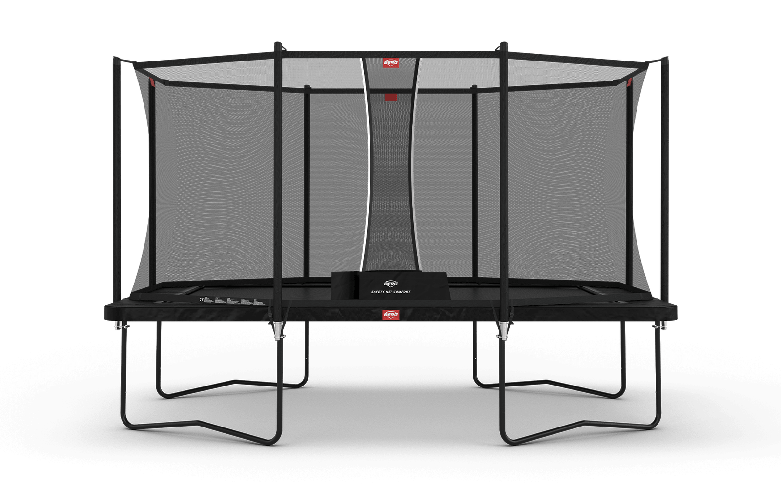 BERG Ultim Favorit Regular 410 Musta + Safety Net Comfort - Trampoliini Suorakulmainen - 410 x 250 cm