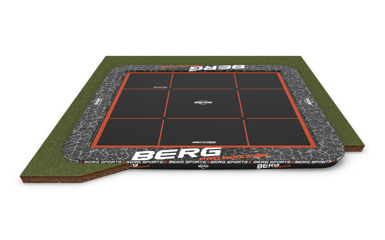 BERG SPORTS Ultim Pro Bouncer FlatGround 5x5 - Trampoliini Suorakulmainen - 500 x 500 cm