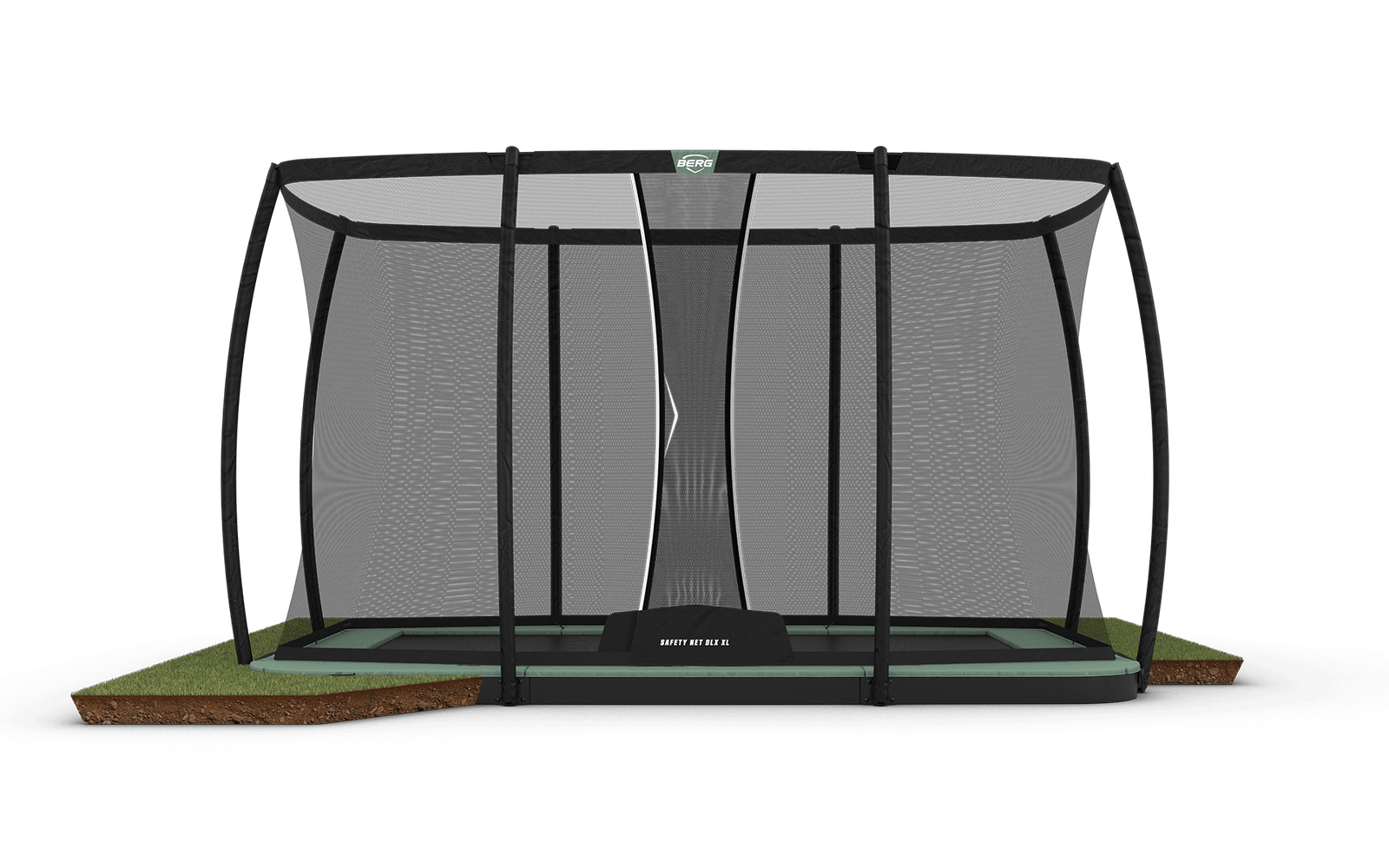 BERG Ultim Champion ECO FlatGround 410 + Safety Net DLX XL - Trampoliini Suorakulmainen - 410 x 250 cm