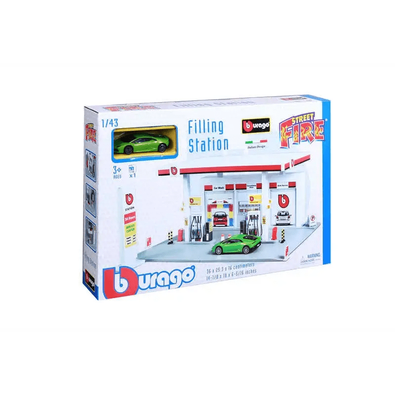 Bensiniasema auton kanssa - Burago Street Fire 1:43