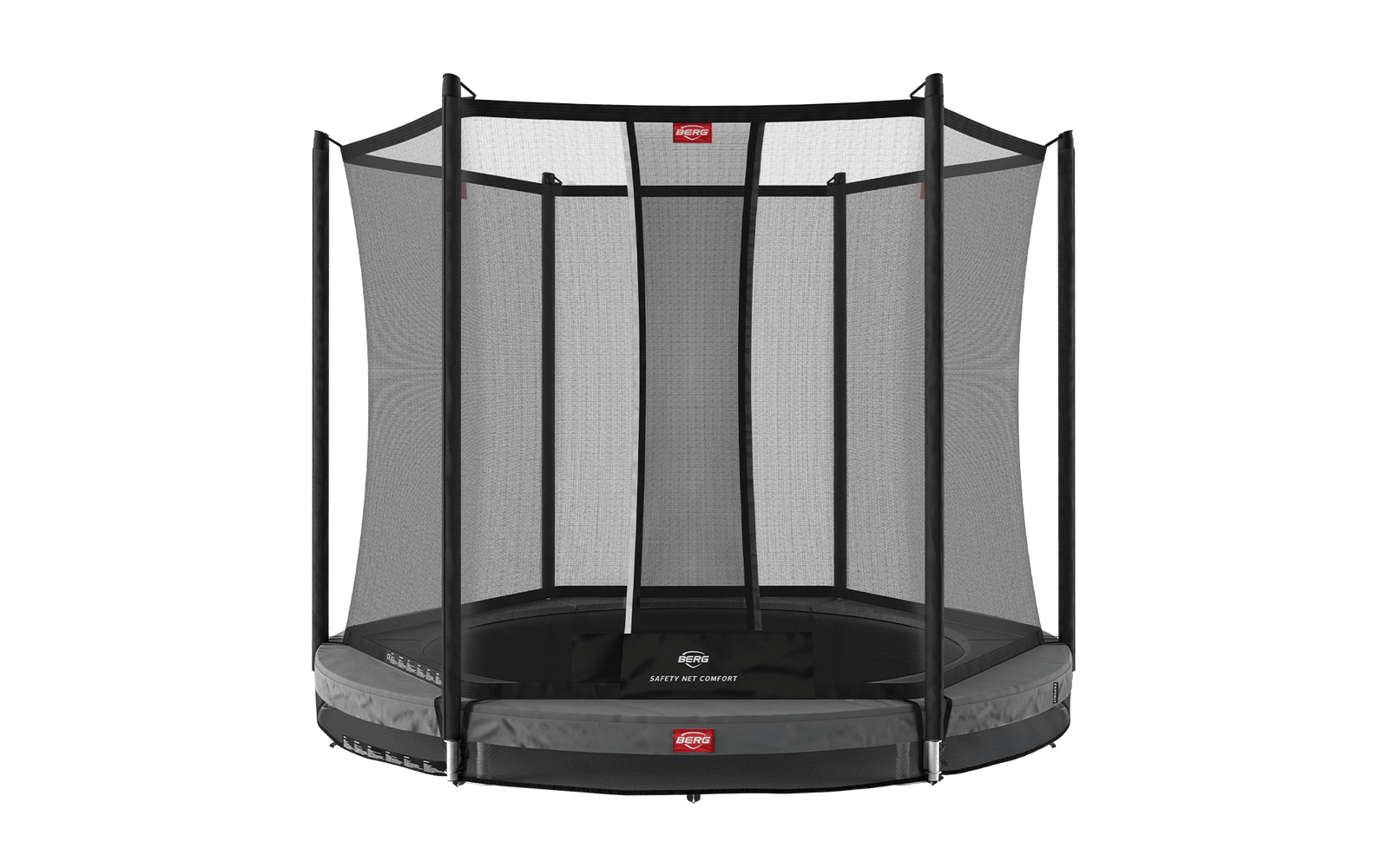 BERG Favorit InGround 200 Harmaa + Safety Net Comfort - Trampoliini Pyöreä - 200 cm
