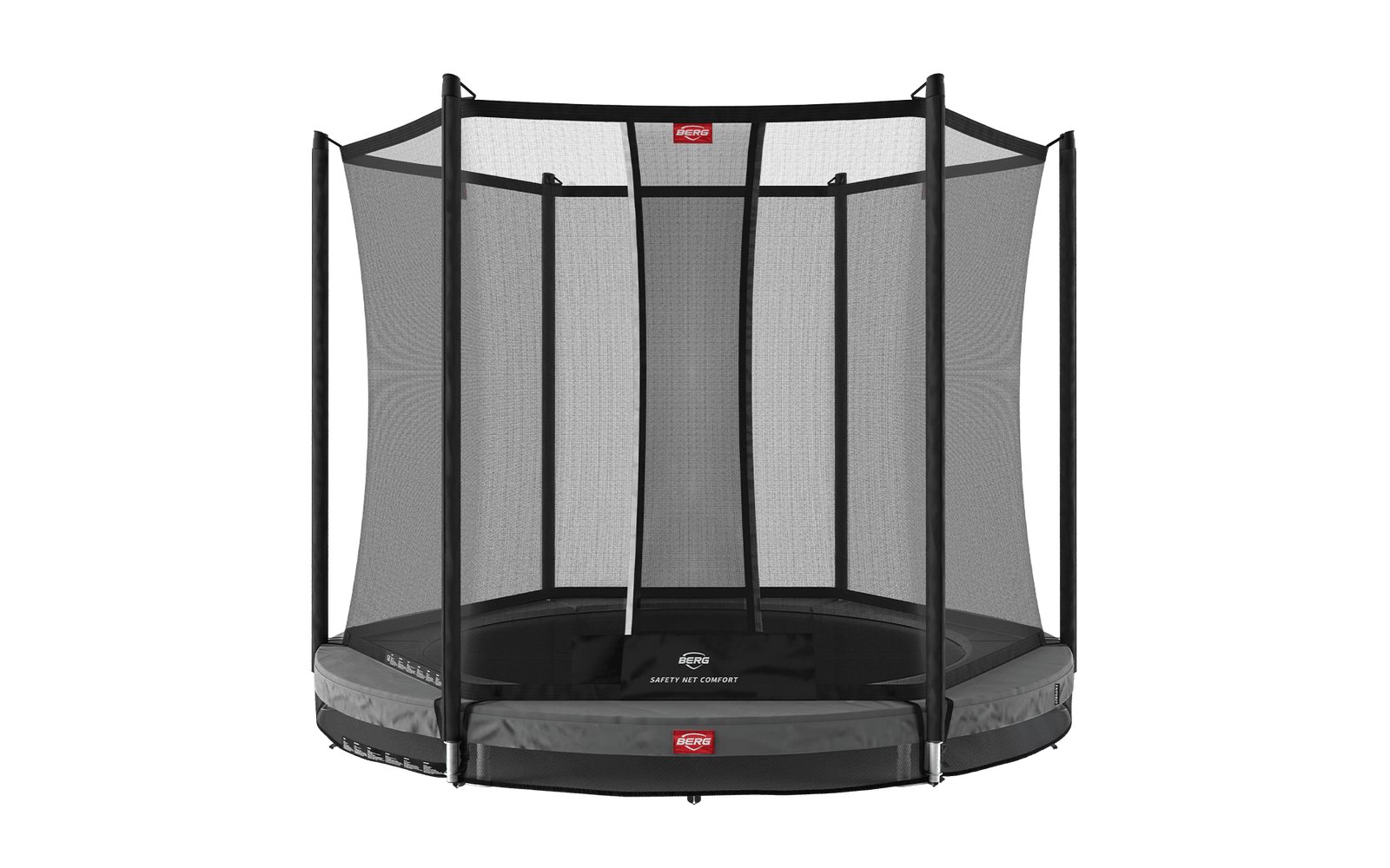 BERG Favorit InGround 270 Harmaa + Safety Net Comfort - Trampoliini Pyöreä - 270 cm