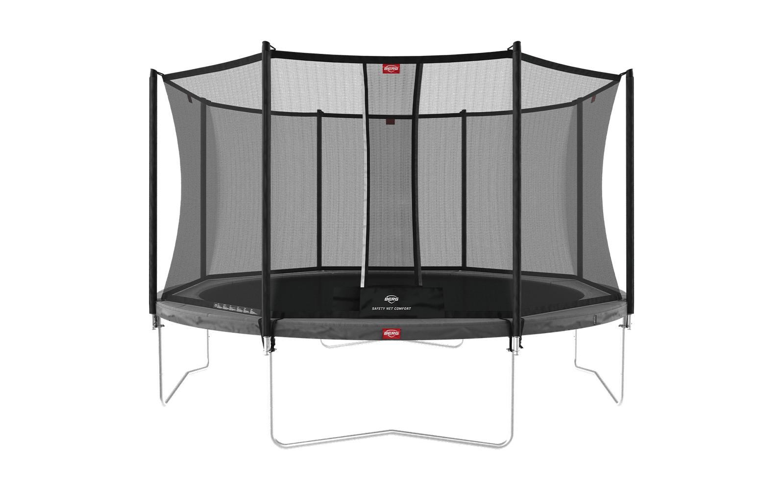 BERG Favorit Regular 380 Harmaa + Safety Net Comfort - Trampoliini Pyöreä - 380 cm