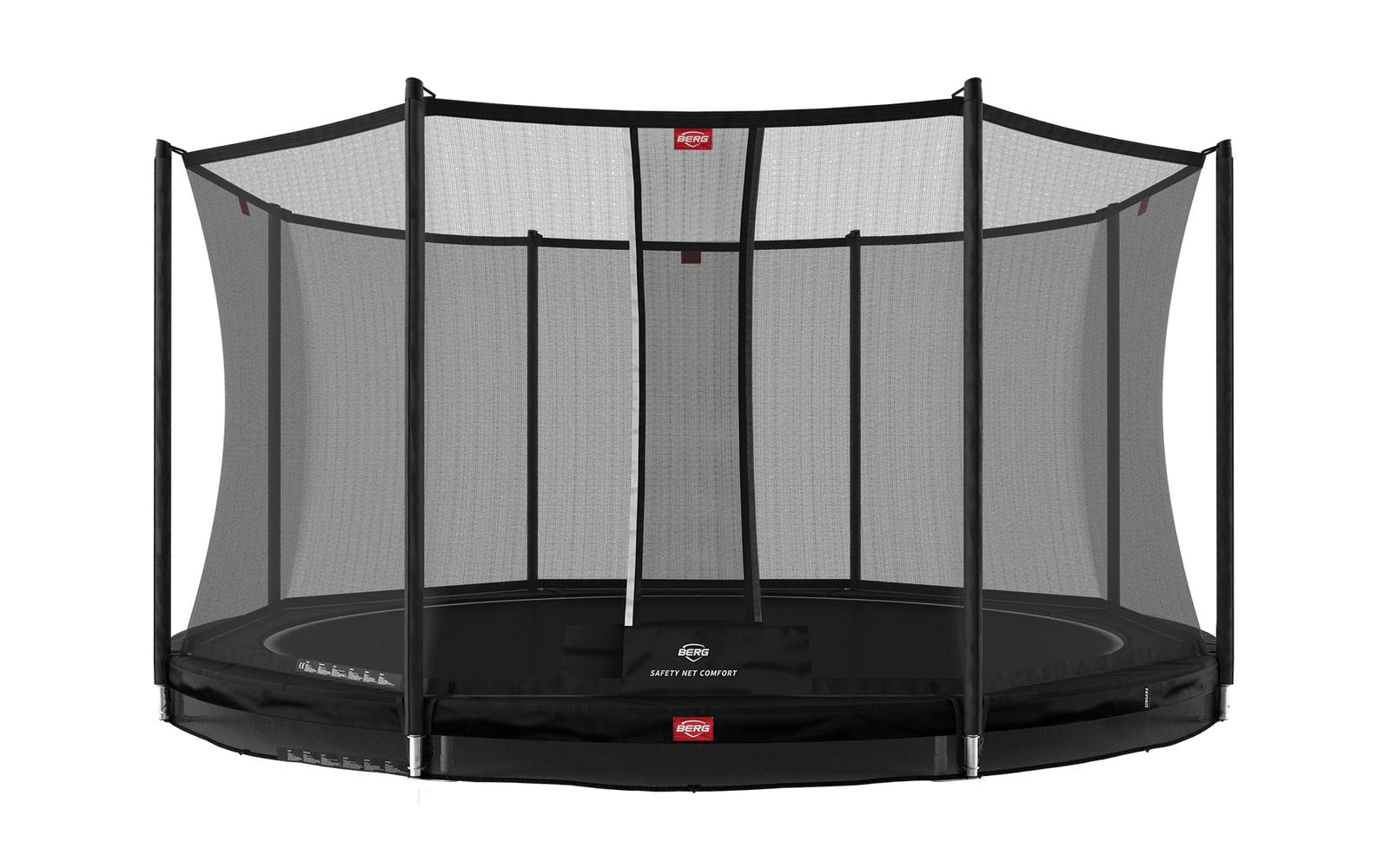BERG Favorit InGround 380 Musta + Safety Net Comfort - Trampoliini Pyöreä - 380 cm