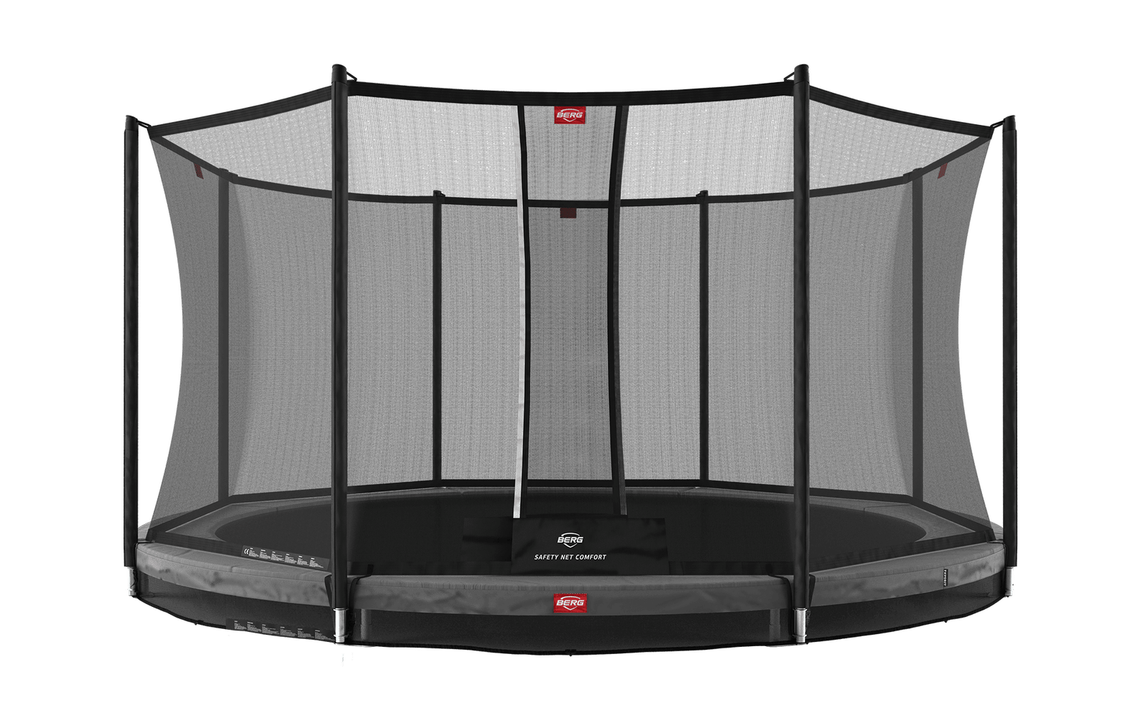 BERG Favorit InGround 430 Harmaa + Safety Net Comfort - Trampoliini Pyöreä - 430 cm