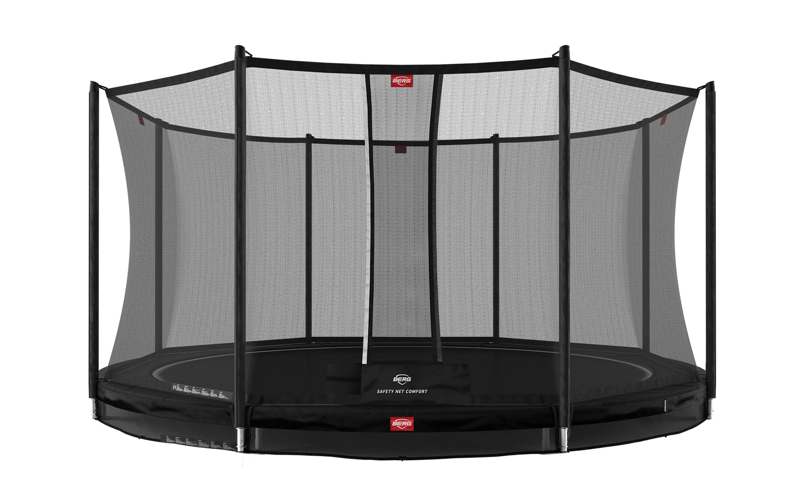 BERG Favorit InGround 430 Musta + Safety Net Comfort - Trampoliini Pyöreä - 430 cm