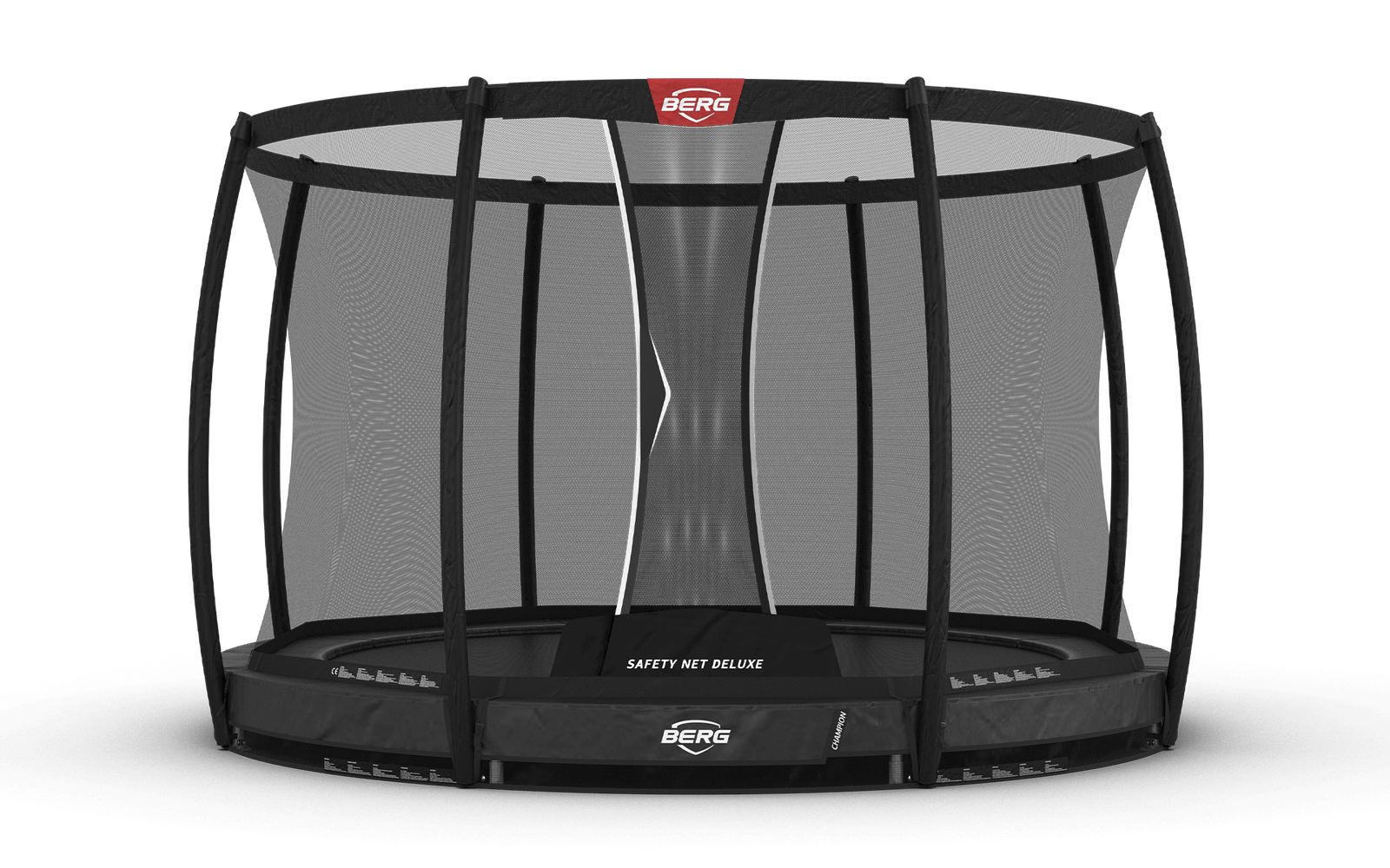 BERG Champion InGround 330 Harmaa + Safety Net Deluxe - Trampoliini Pyöreä - 330 cm