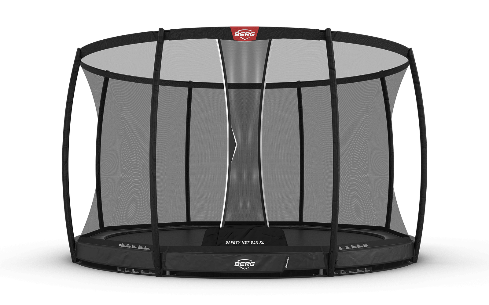BERG Champion InGround 430 Harmaa + Safety Net DLX XL - Trampoliini Pyöreä - 430 cm