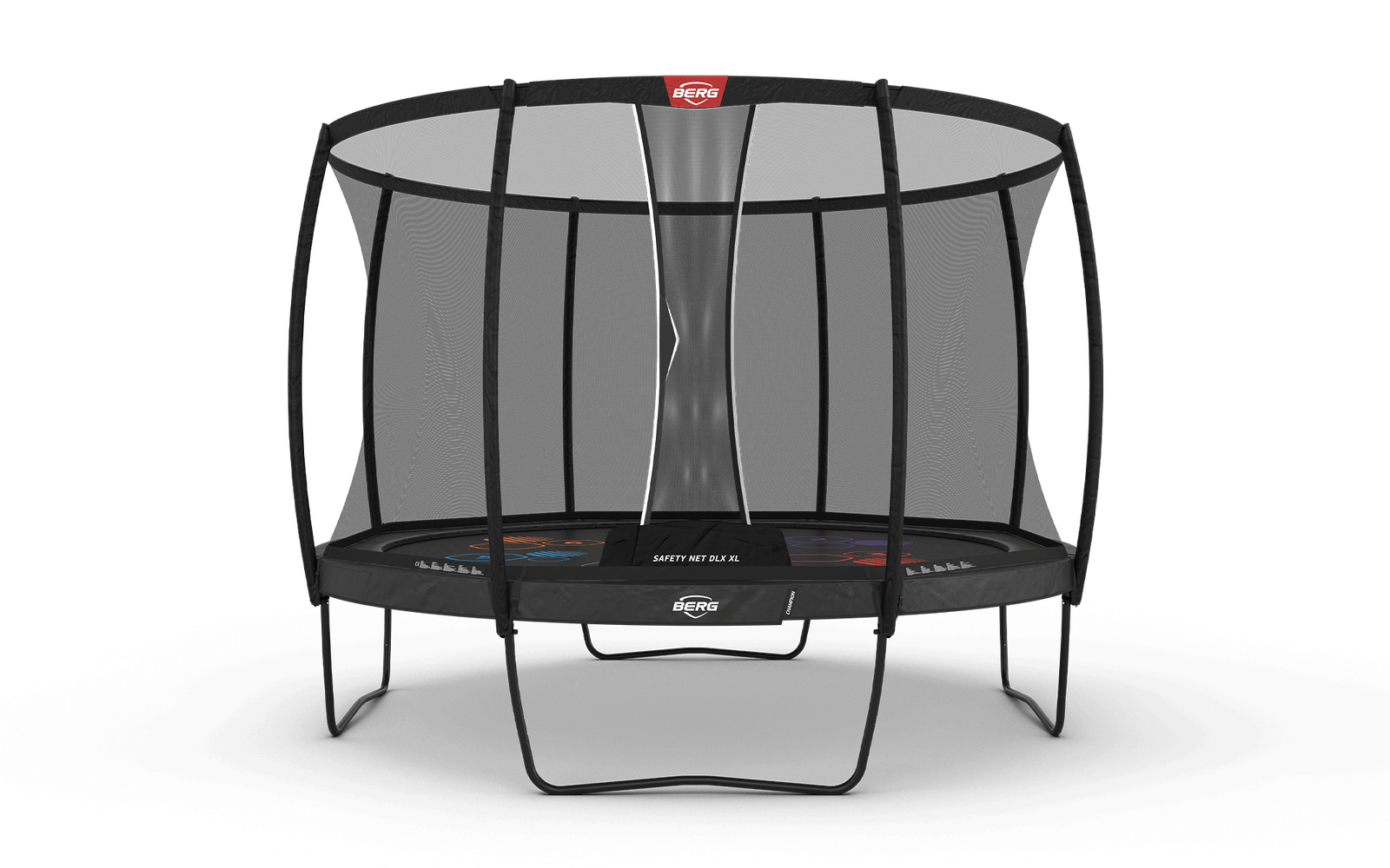 BERG Champion Regular 430 Harmaa Levels + Safety Net DLX XL - Trampoliini Pyöreä - 430 cm