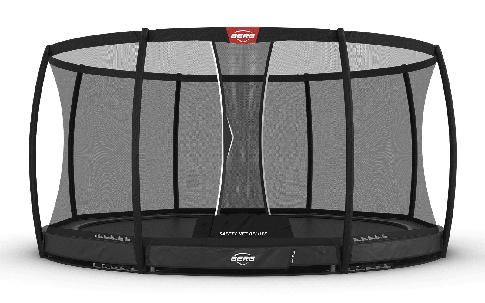 BERG Champion InGround 430 Harmaa + Safety Net Deluxe - Trampoliini Pyöreä - 430 cm