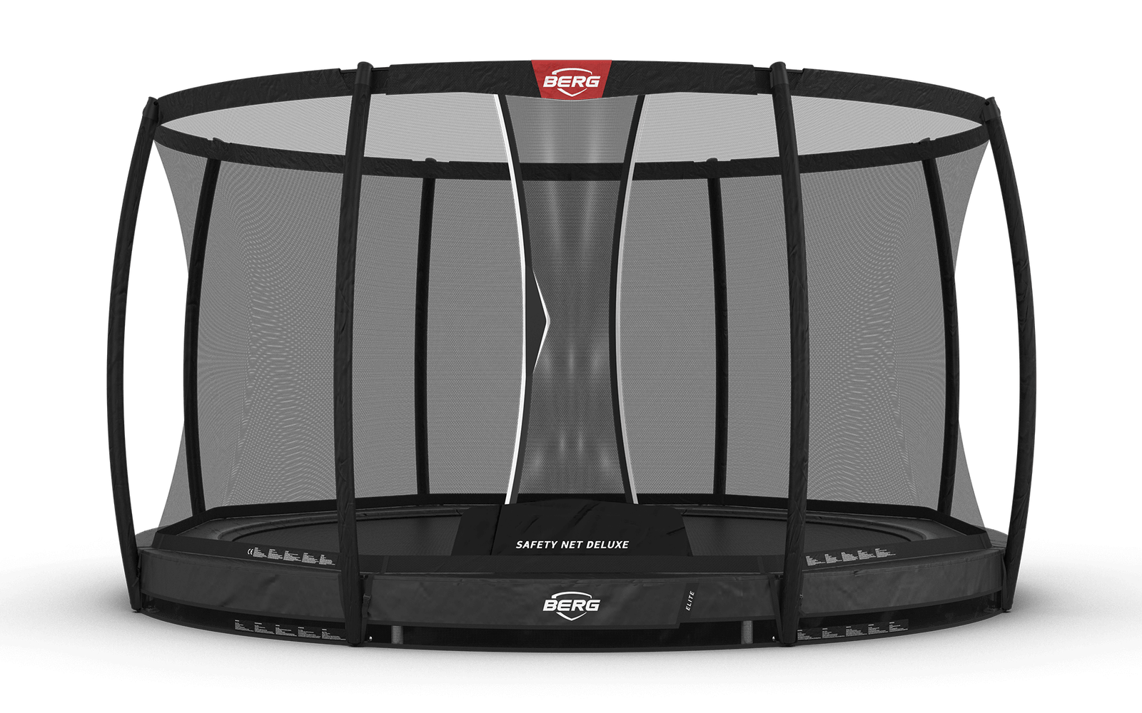BERG Elite InGround 380 Harmaa + Safety Net Deluxe - Trampoliini Pyöreä - 380 cm