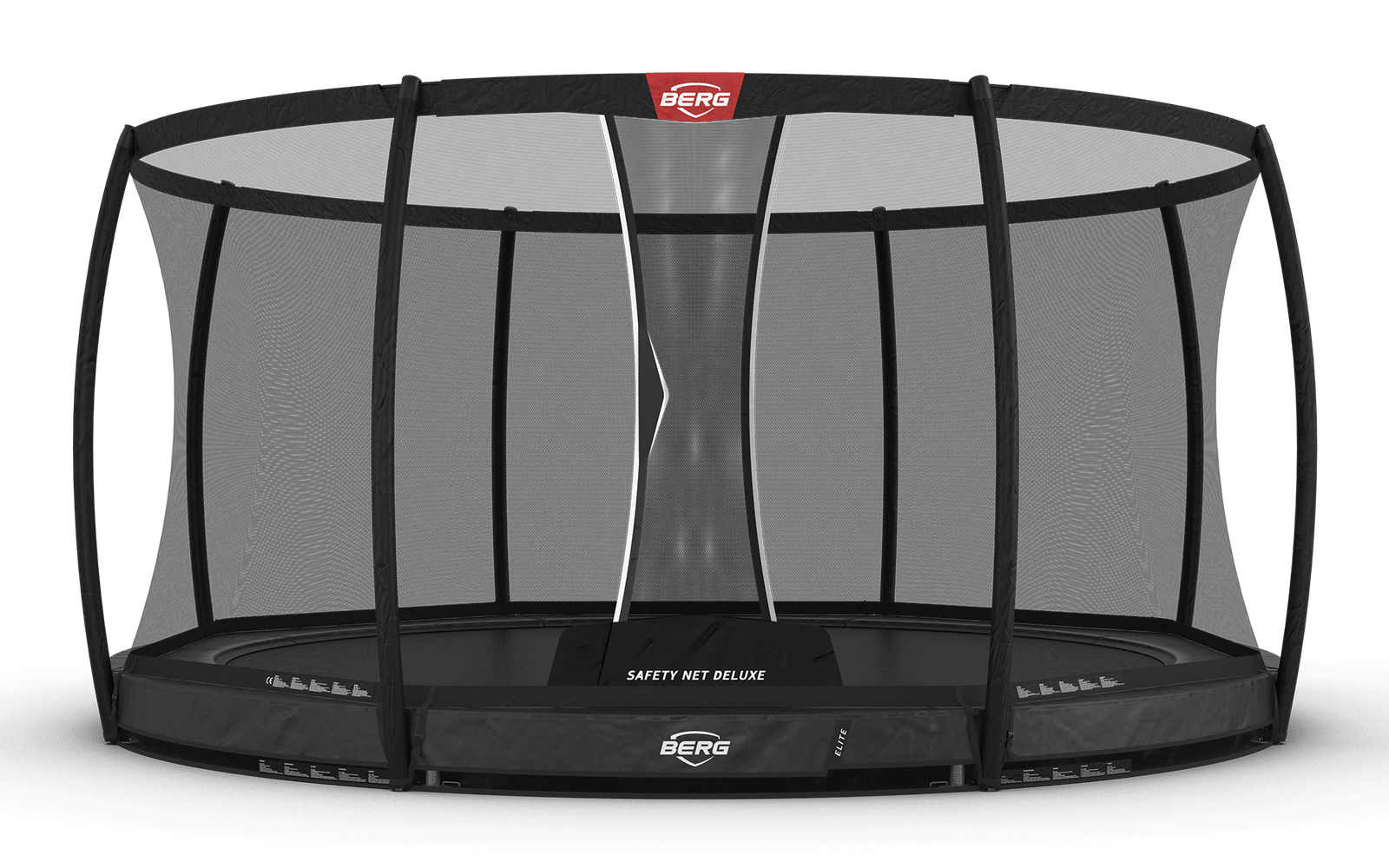 BERG Elite InGround 430 Harmaa + Safety Net Deluxe - Trampoliini Pyöreä - 430 cm