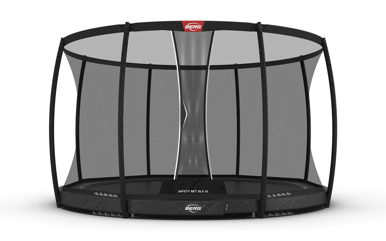 BERG Elite InGround 430 Harmaa + Safety Net DLX XL - Trampoliini Pyöreä - 430 cm
