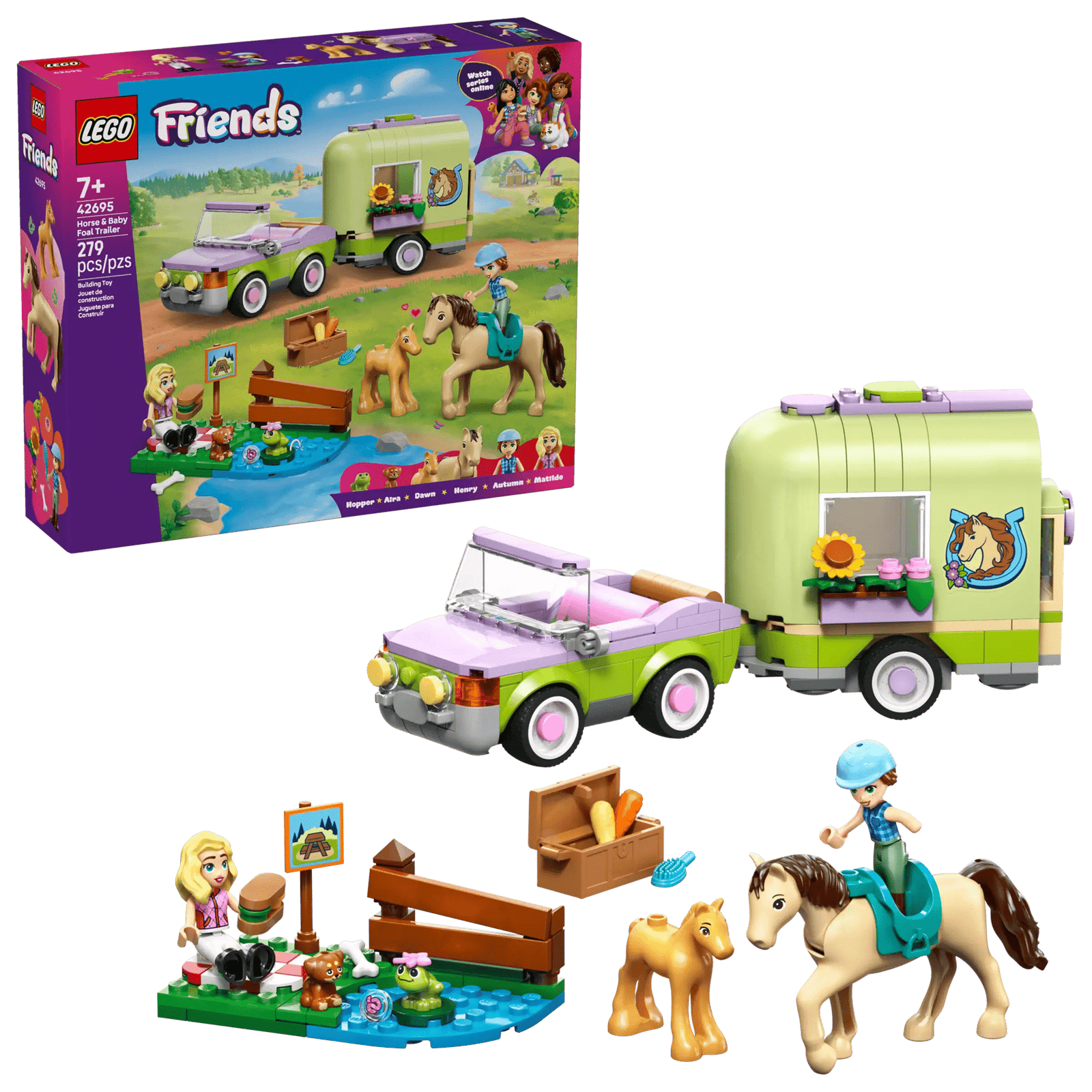 Lego Friends 42695 Hevosen ja Varsan Kuljetusvaunu