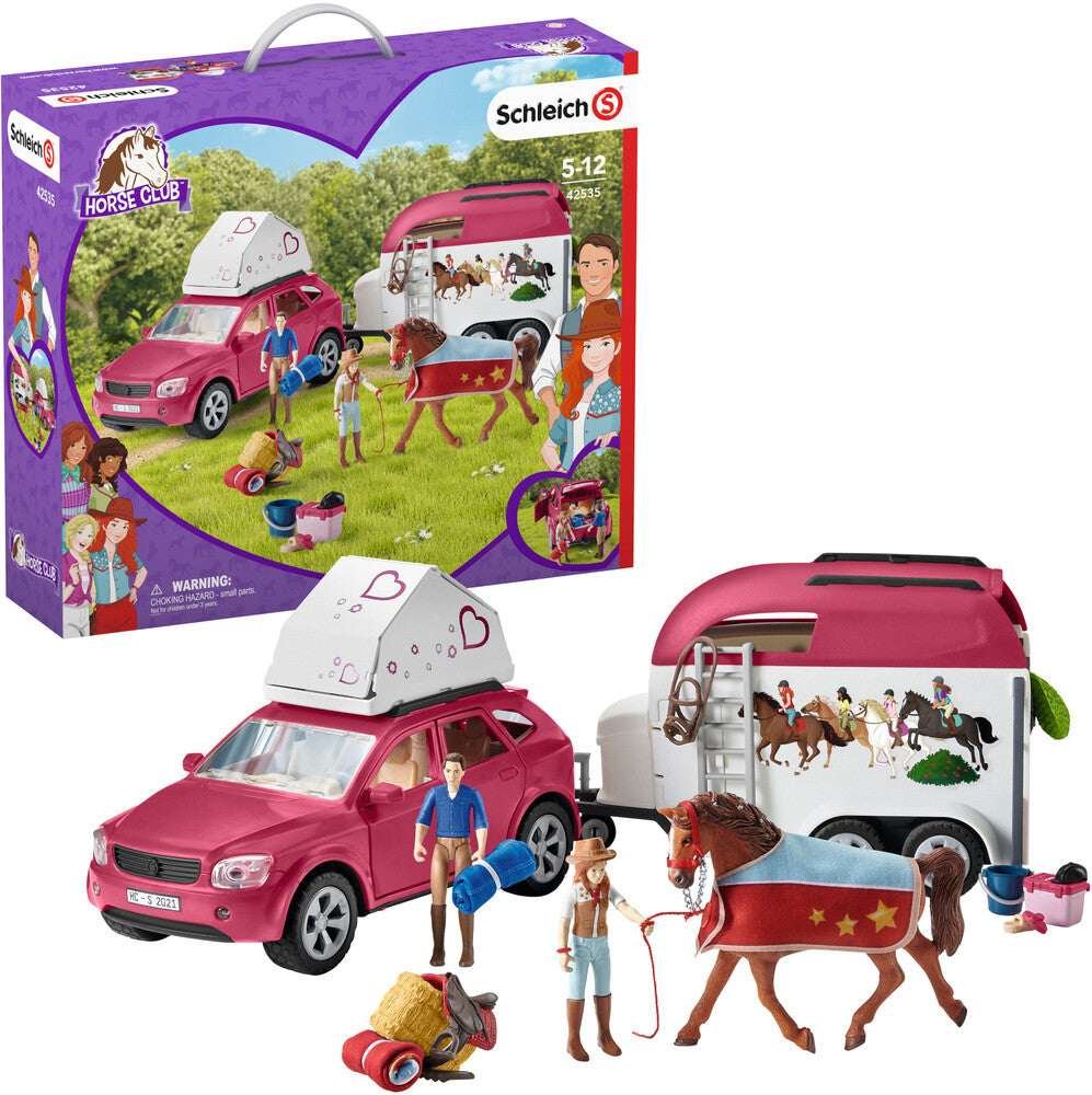 Schleich 42535 Seikkailu Autolla ja Hevoskuljetusvaunulla
