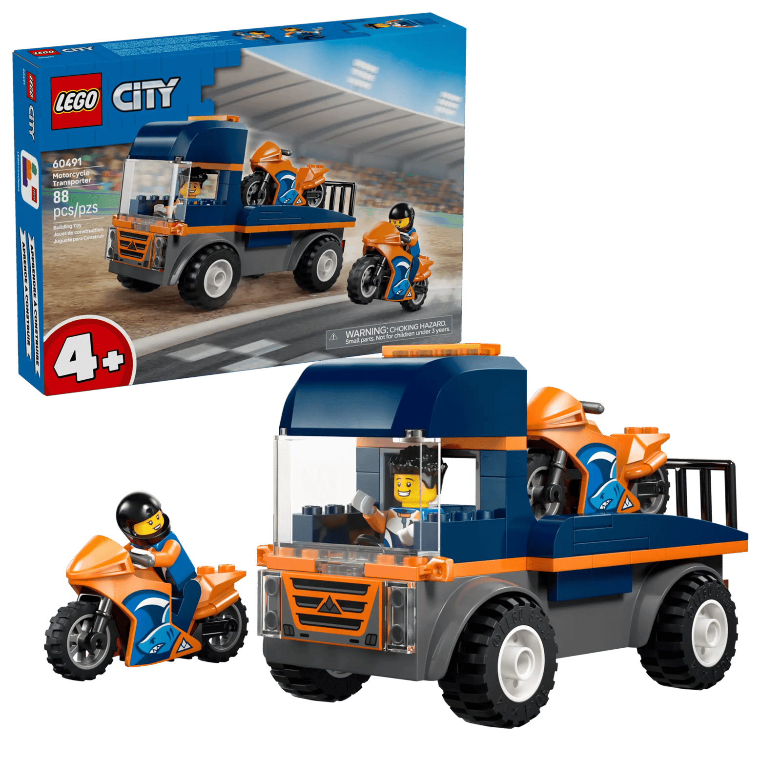 LEGO City 60491 Moottoripyörän Kuljetusauto