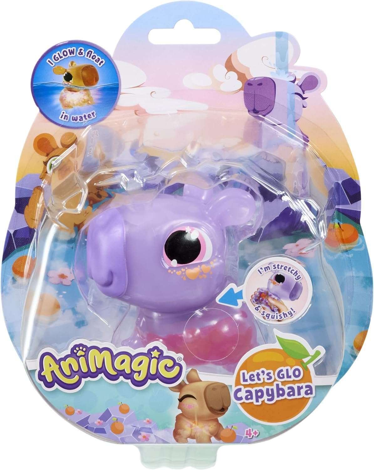 Animagic Let's Glo Kapybara Interaktiivinen Eläin Violetti