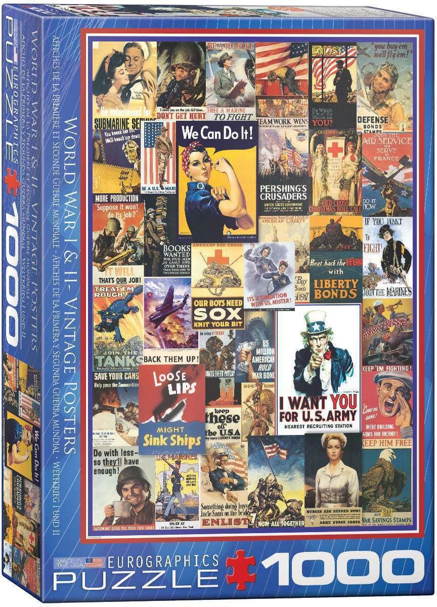 Eurographics 1000 Palan Palapeli World War I & II - Vintage Posters
