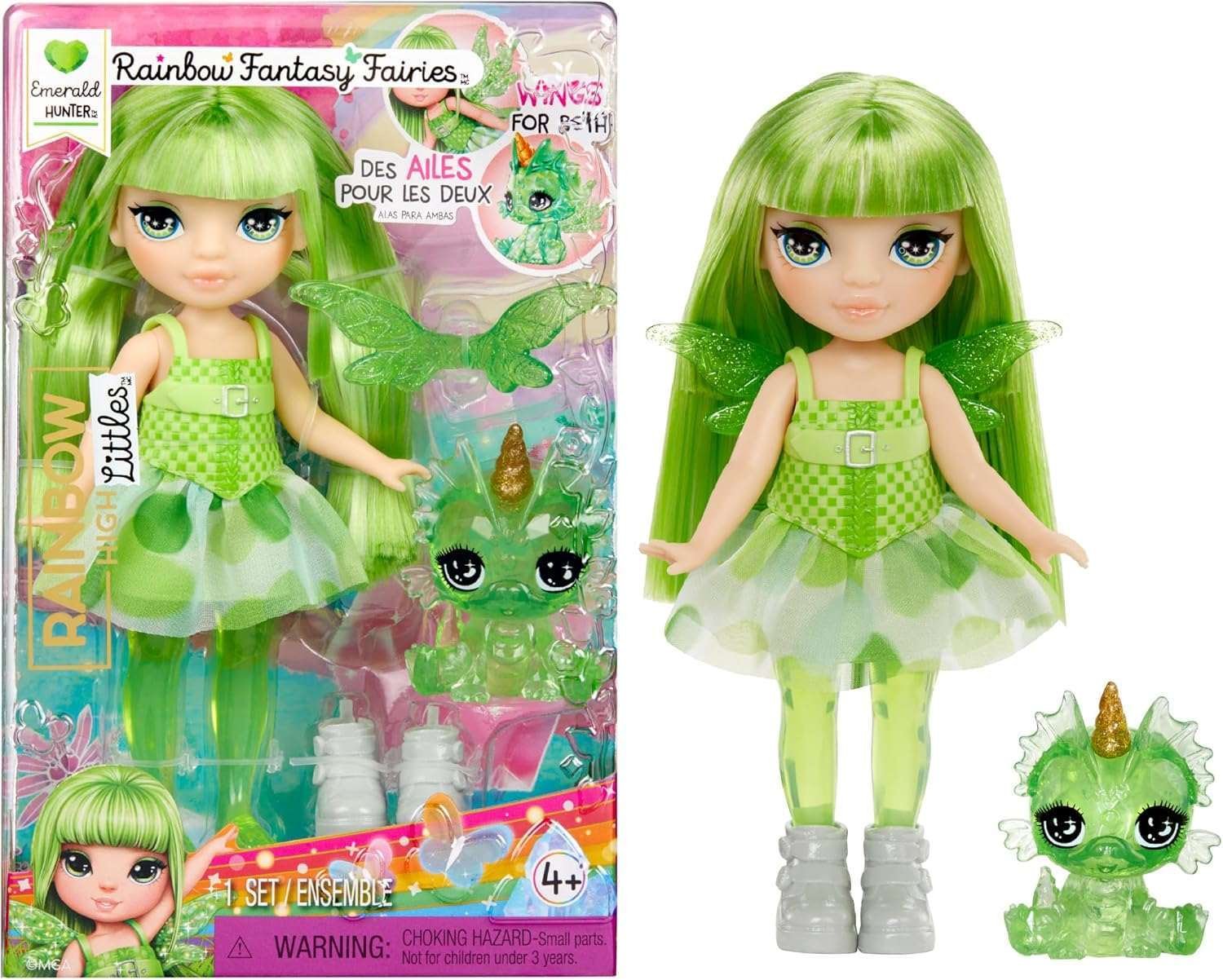 Rainbow High Littles Rainbow Fantasy Fairies Pikkunuket - Emerald Hunter