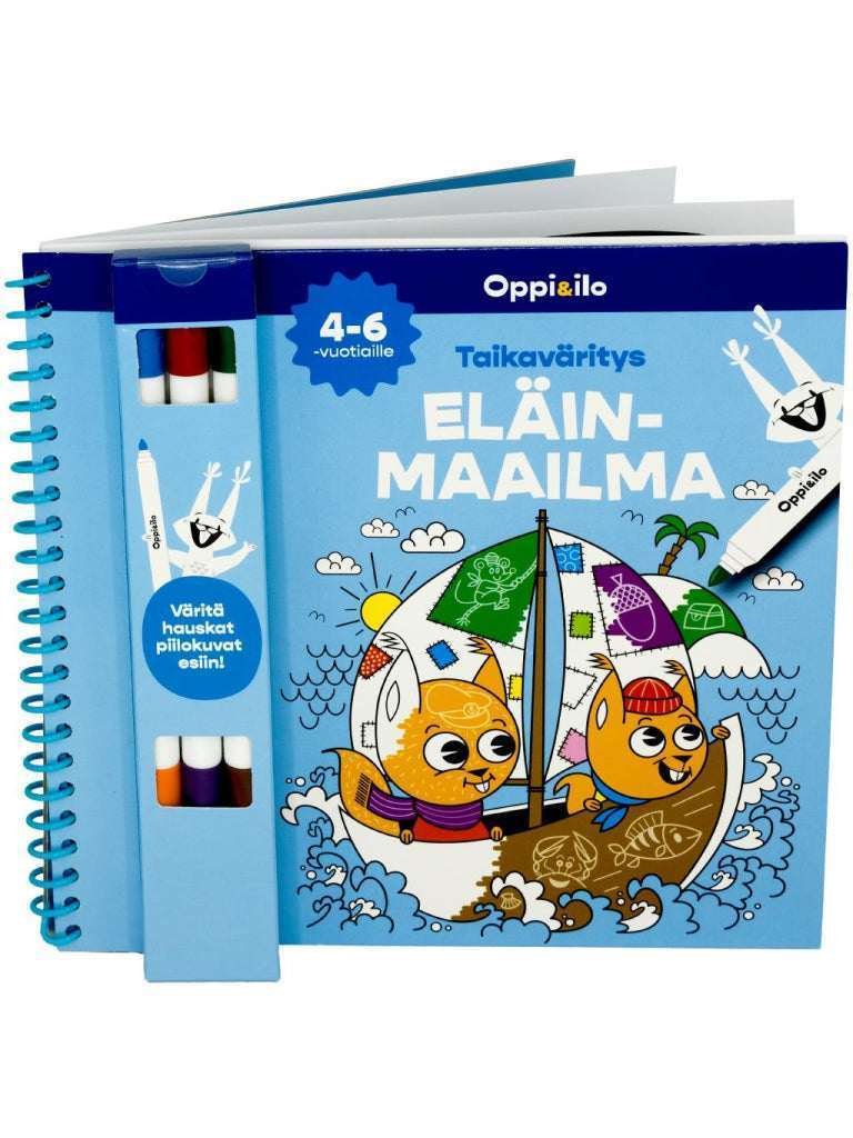 Oppi ja Ilo Taikaväritys Eläinmaailma Puuhakirja
