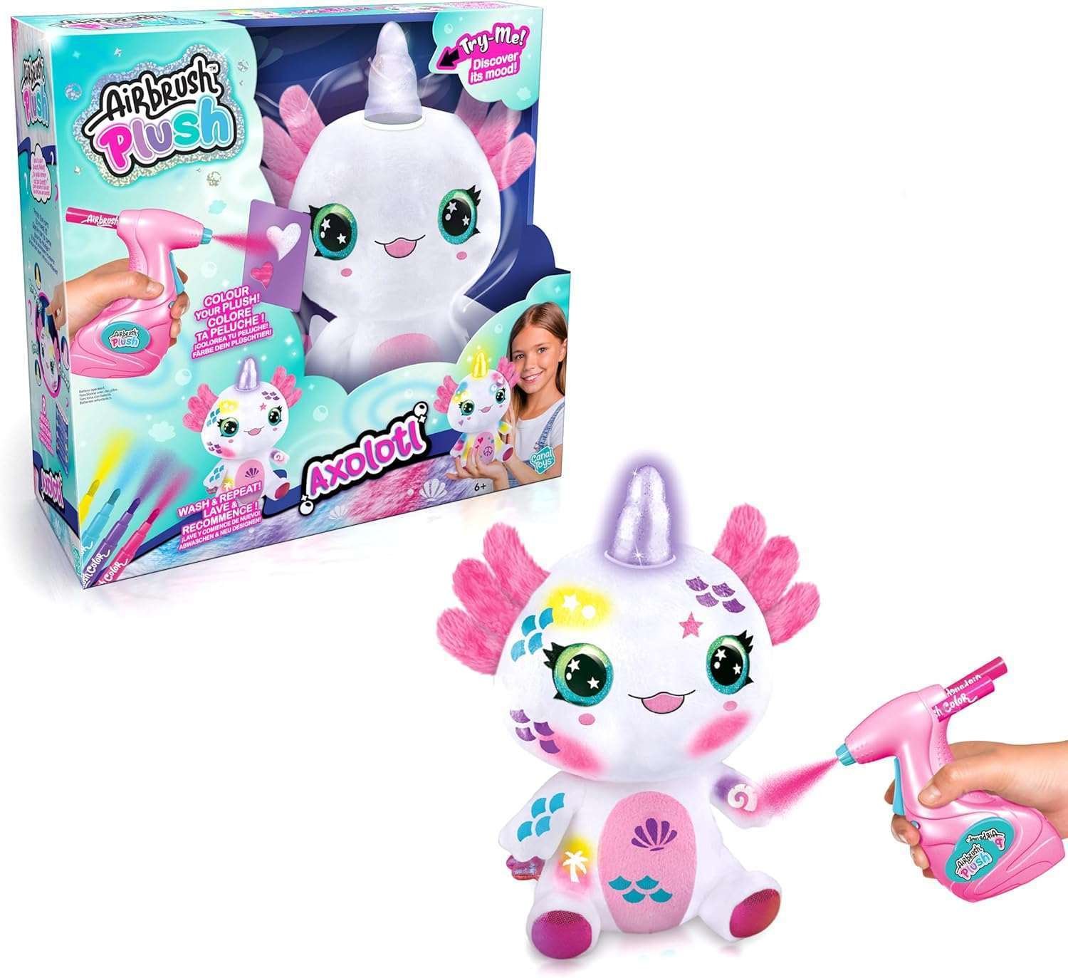 Airbrush Plush Aksolotli Maalattava Pehmolelu