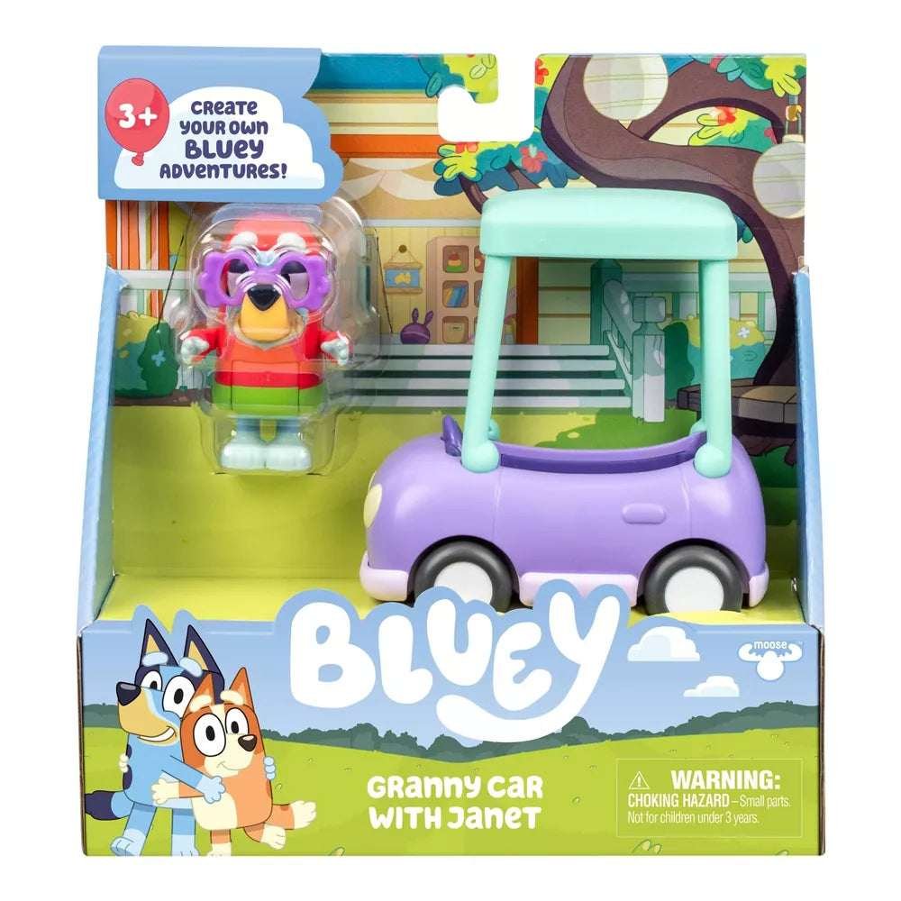 BLUEY Grannies Senioriauto ja Janet-hahmo