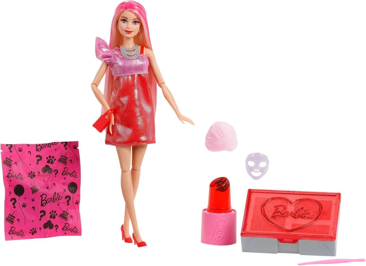 Barbie Party Color Change Väriä Vaihtava Nukke Pinkit Hiukset