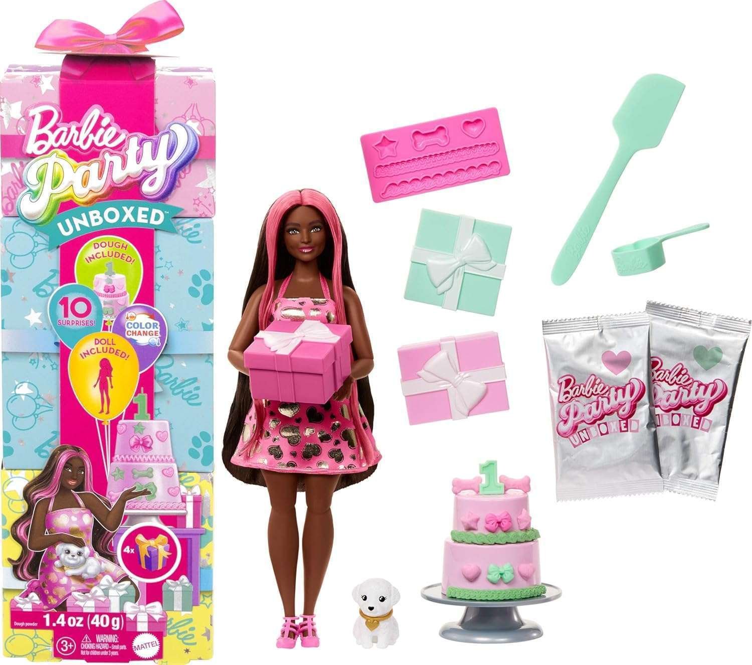 Barbie Party Color Change Väriä Vaihtava Nukke Tummat Hiukset
