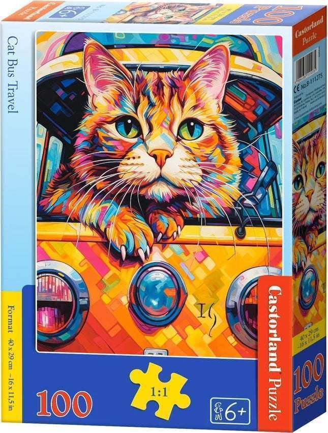 Castorland Palapeli 100 Palaa Cat Bus Travel