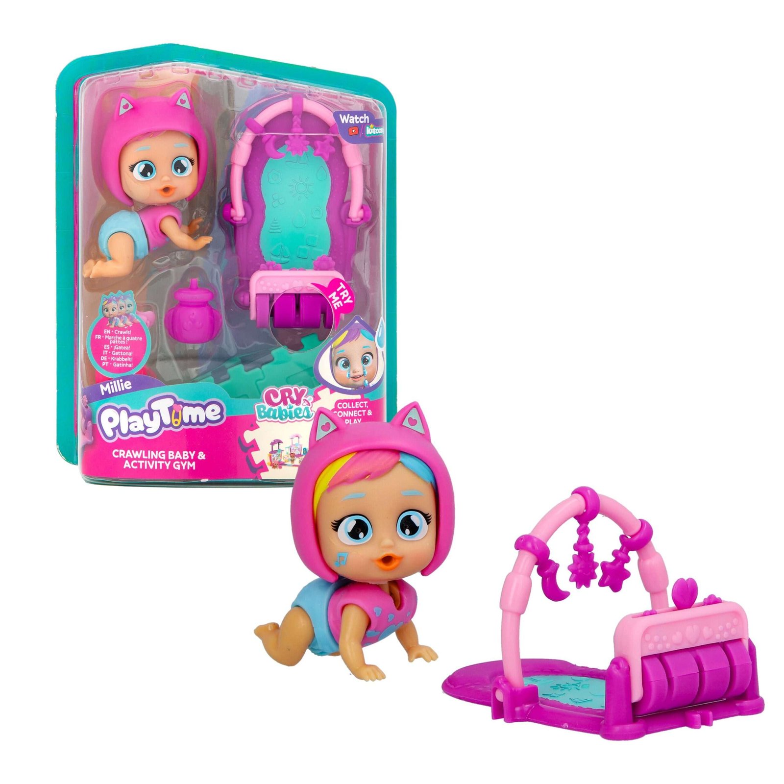 Cry Babies Playtime Millie Crawling Baby & Activity Gym