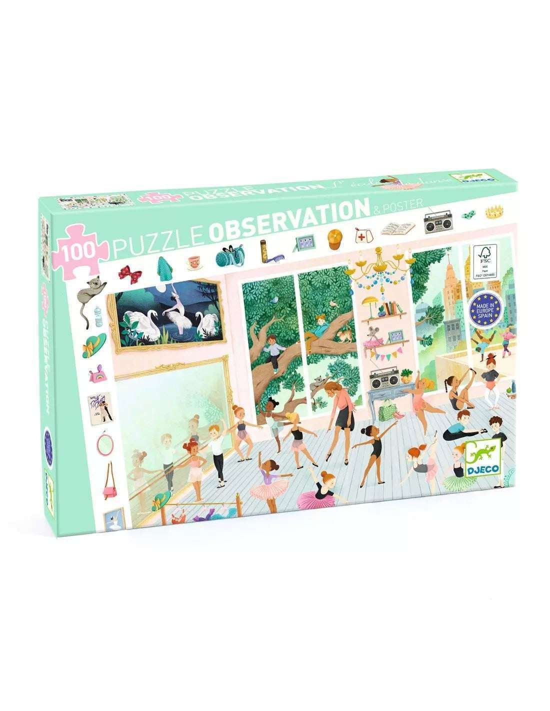 Djeco Puzzle Observation 100 Palan Palapeli Tanssikoulu/Balettikoulu