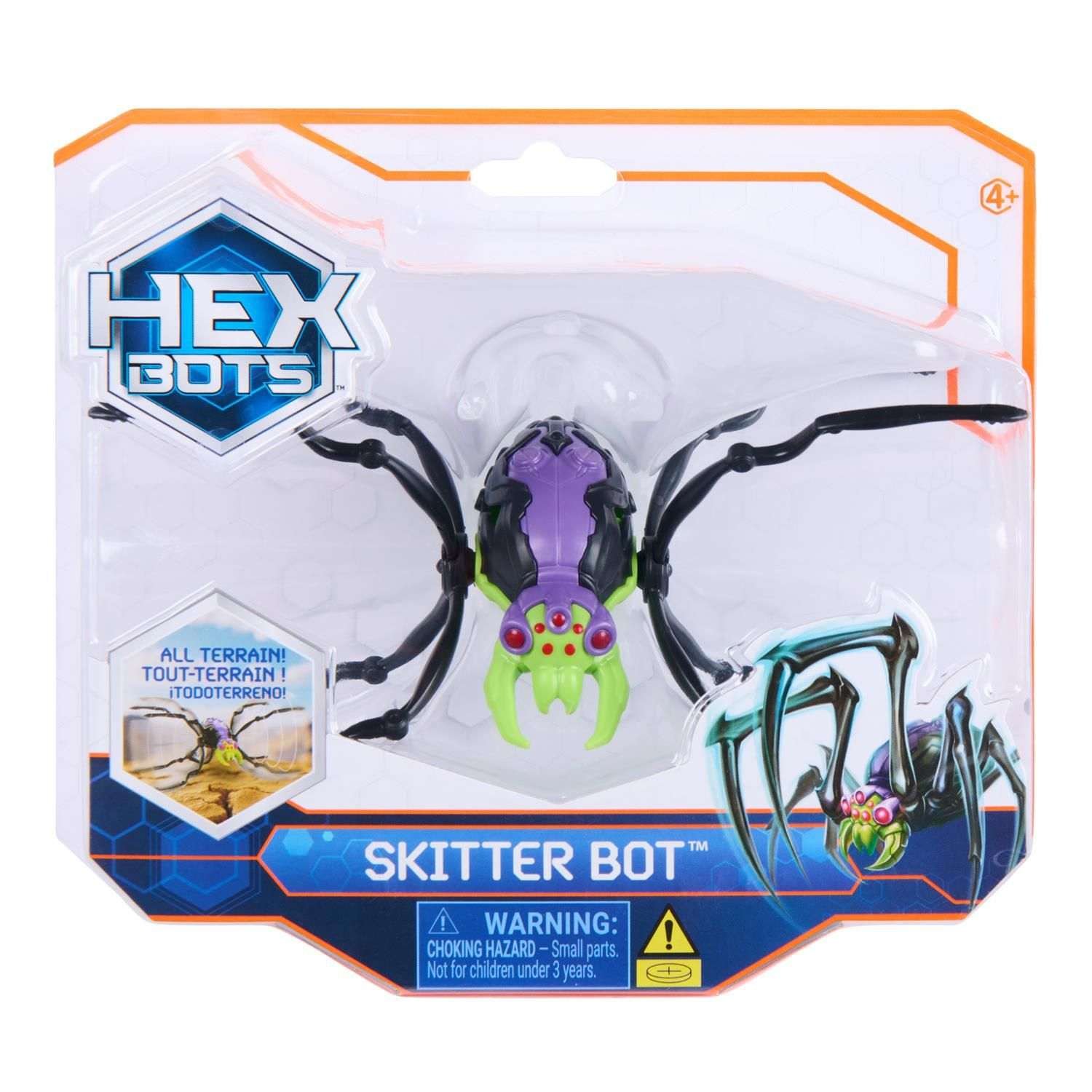 Hex Bots Skitter Bot Interaktiivinen Hämähäkki Vihreä/Lila