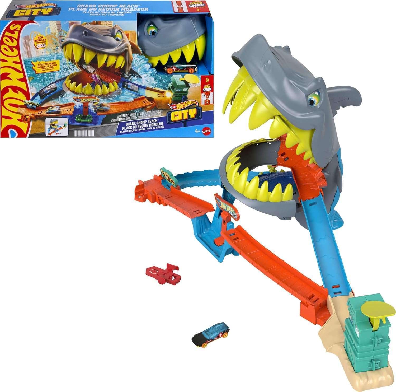 Hot Wheels City Shark Chomp Beach Autoratasetti