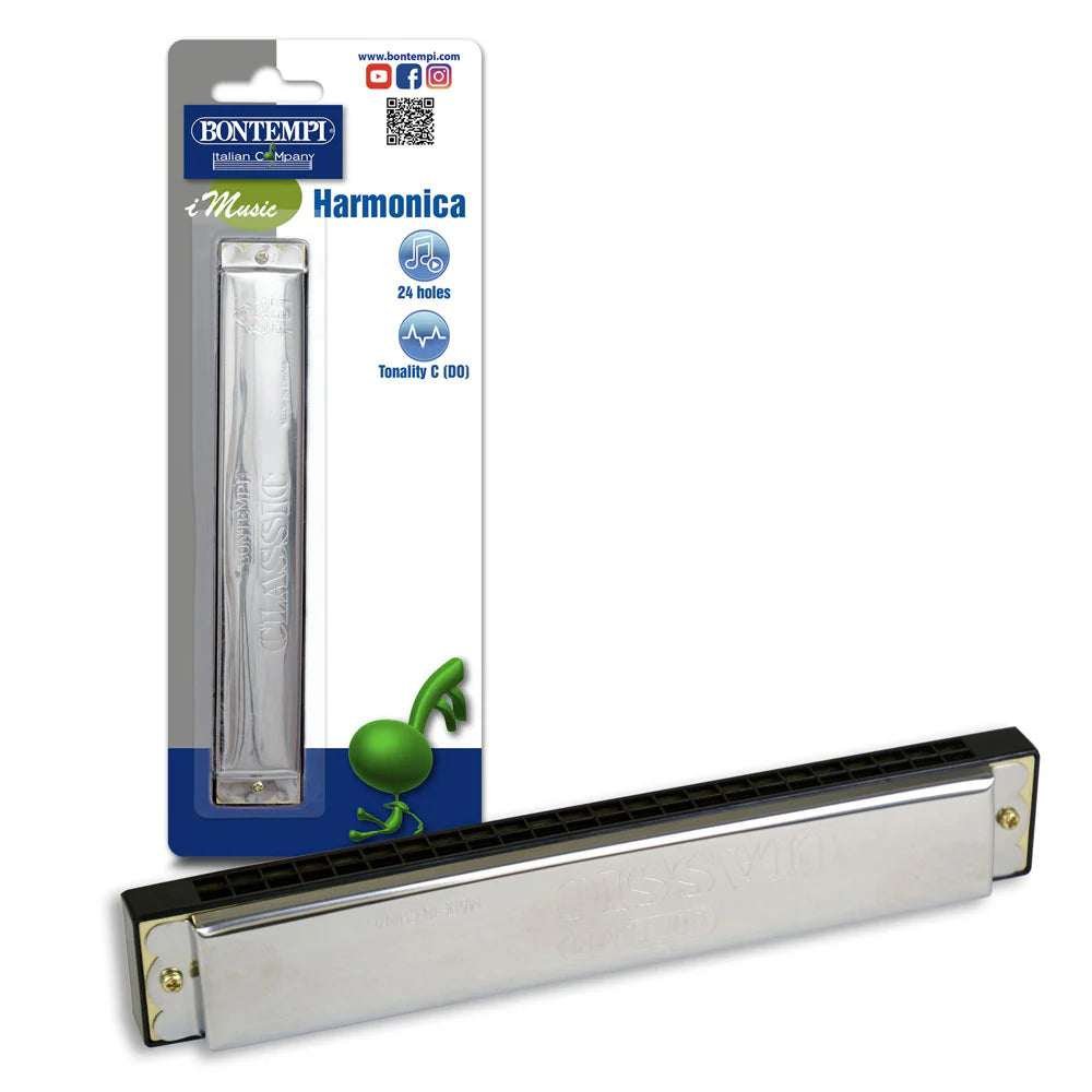 Huuliharppu Metallinen Harmonica 24-Sävelinen