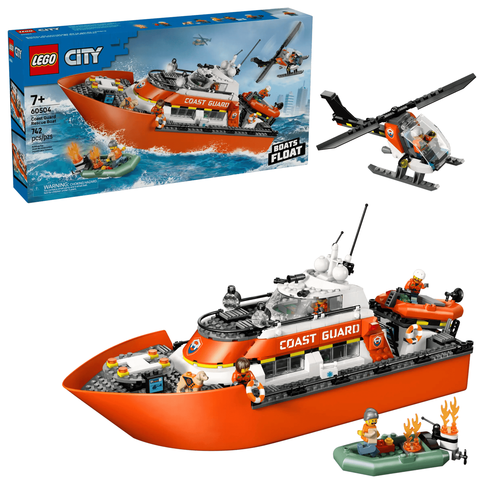 LEGO City 60504 Rannikkovartioston Pelastusalus ja Helikopteri