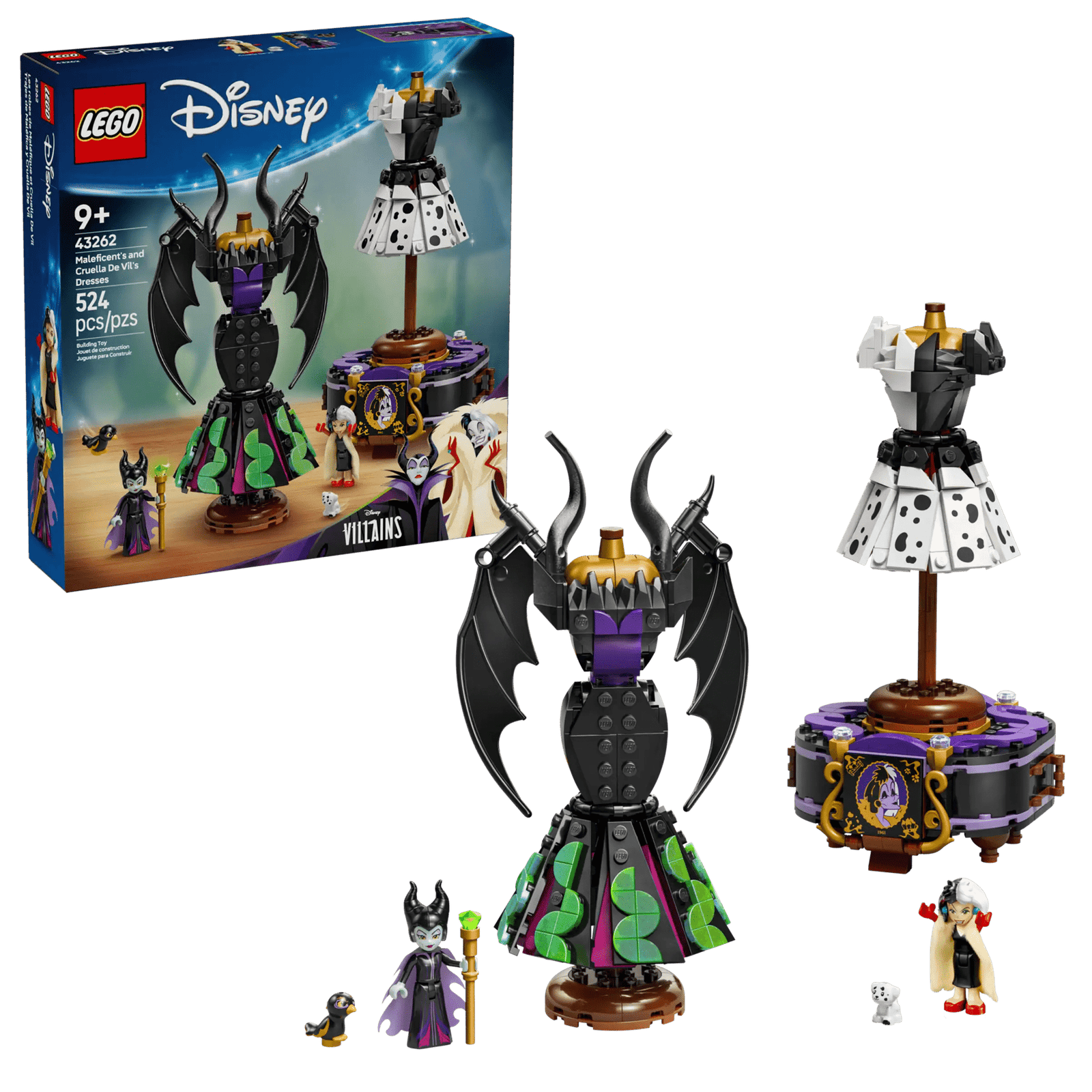 LEGO Disney 43262 Pahattaren ja Cruella de Vilin Mekot