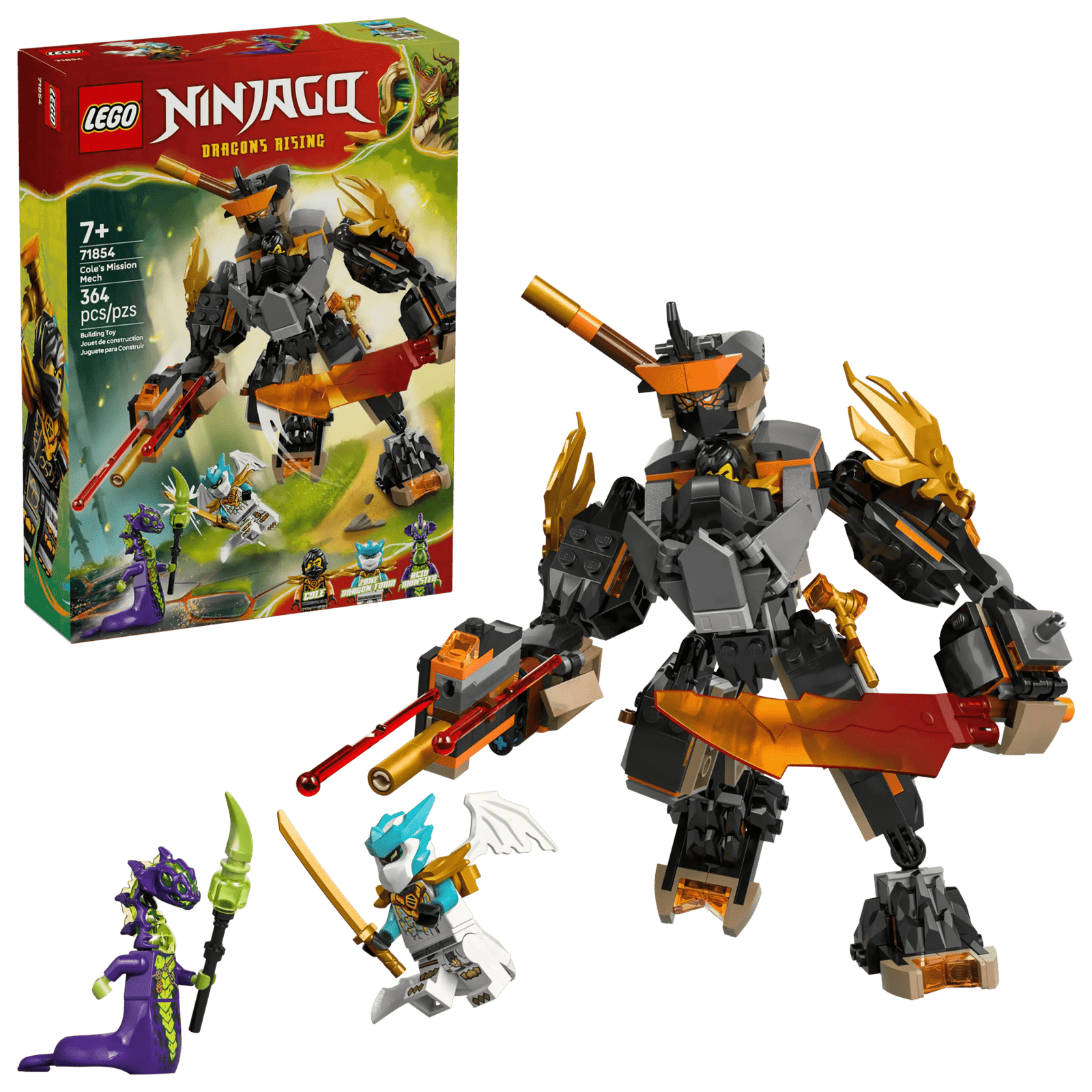 LEGO Ninjago 71854 Colen Tehtävärobotti ja Lohikäärme-Zane