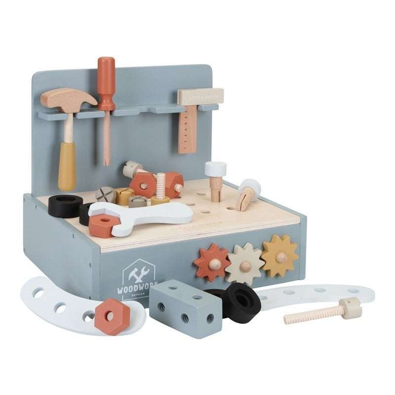 Little Dutch Lasten Työkalut Mini Workbench Puinen Työkalupenkki 26 osaa