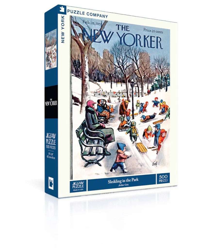 New York Puzzle Company 500 Palan Palapeli Sledding In The Park