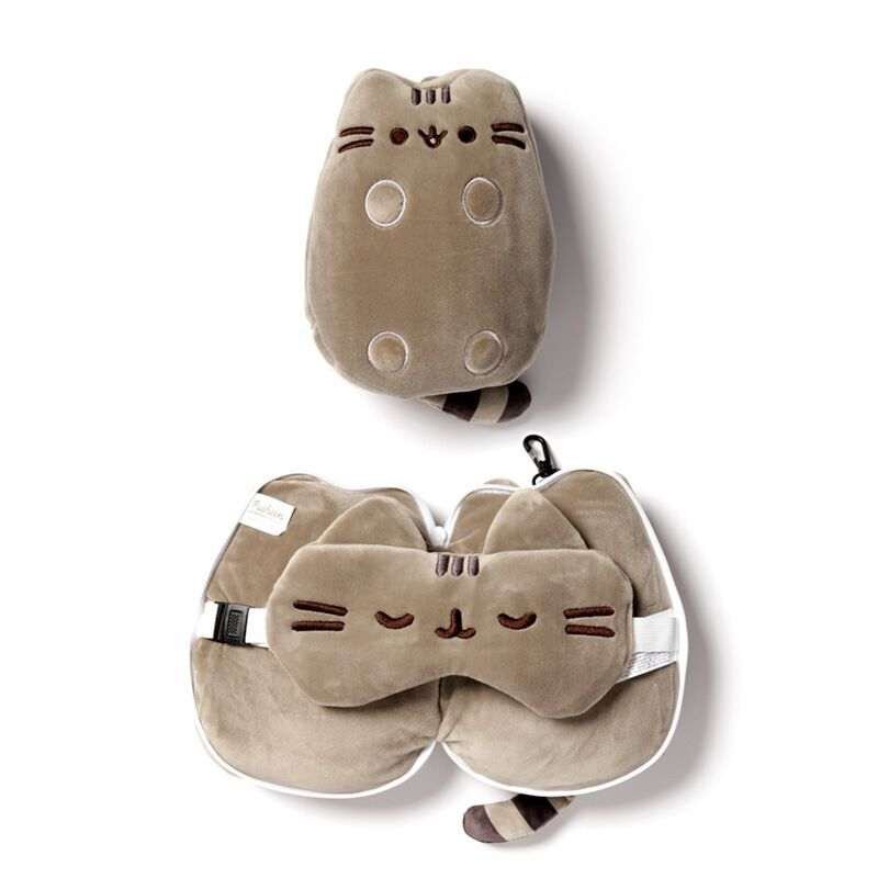 Relaxeazzz Pusheen Pehmeä Matkatyyny/Silmämaski
