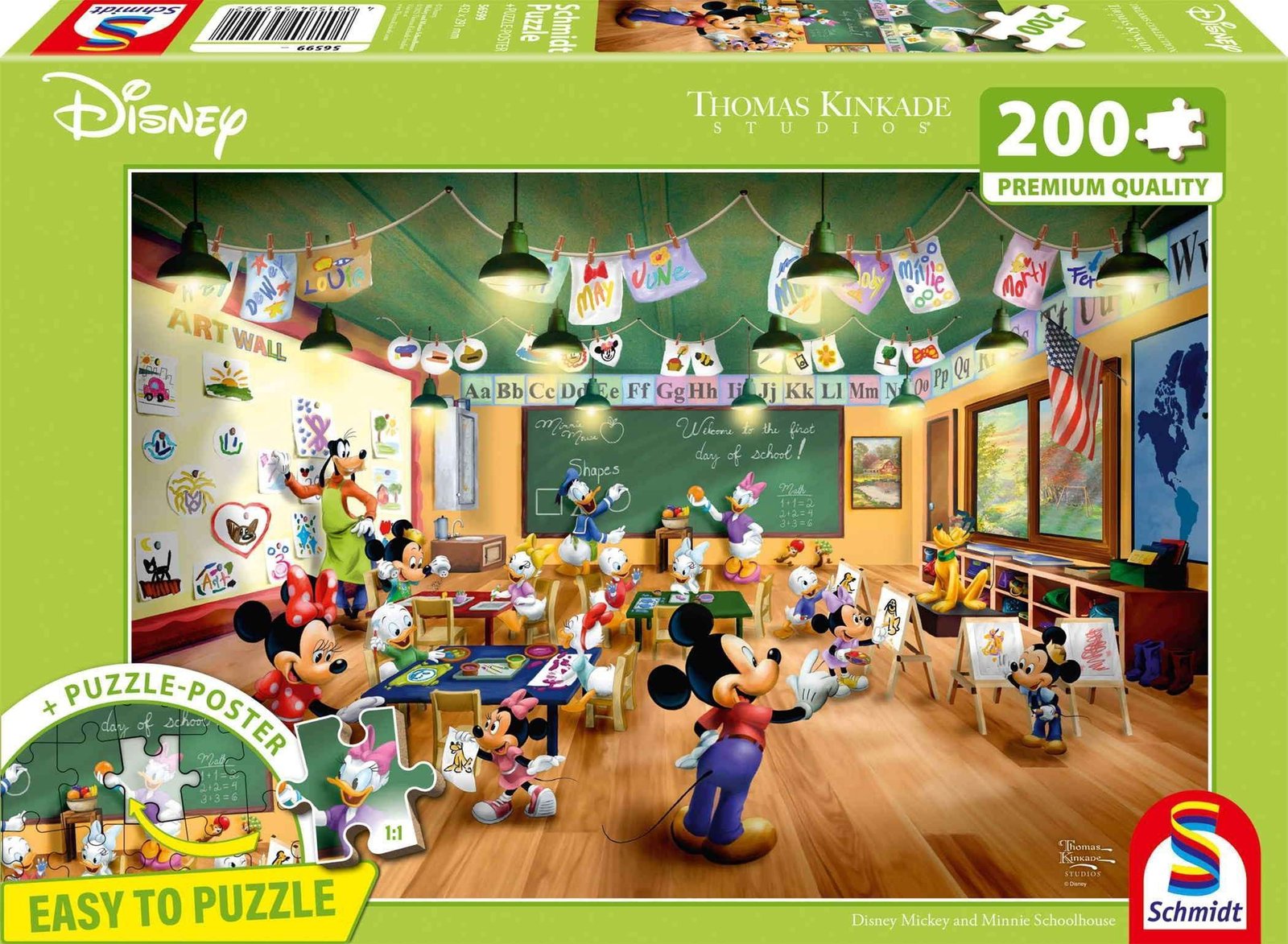 Schmidt Thomas Kinkade 200 Palan Palapeli Mickey And Minnie Schoolhouse