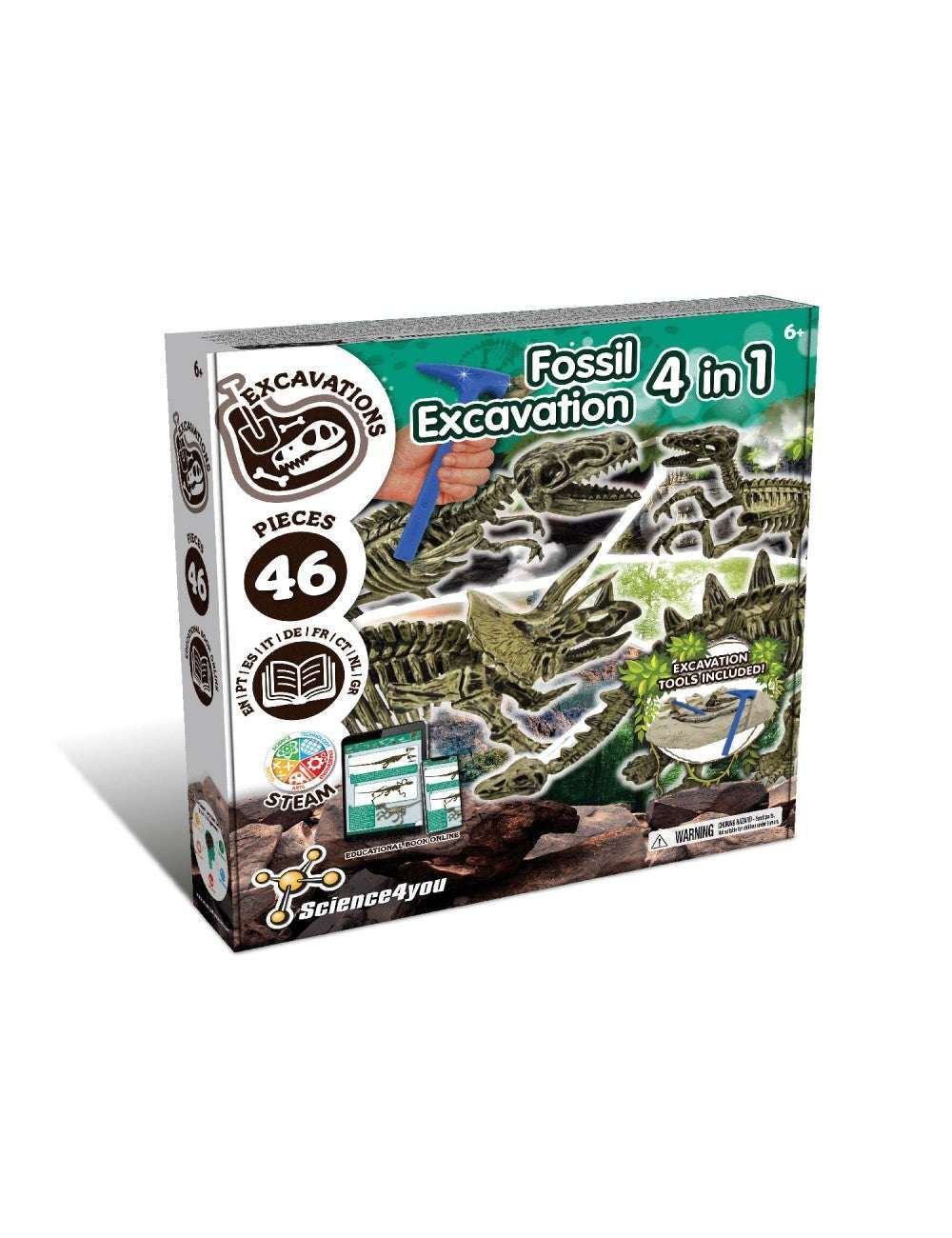 Science4You Fossiili Dinosaurus Kaivaussetti 4 in 1