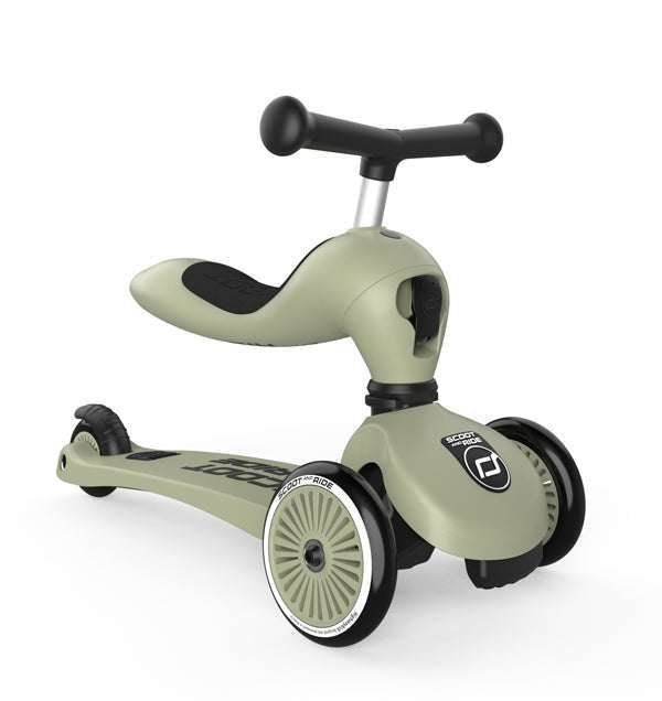 Scoot & Ride Potkulauta/Potkupyörä Highwaykick 1 Olive/Oliivinvihreä