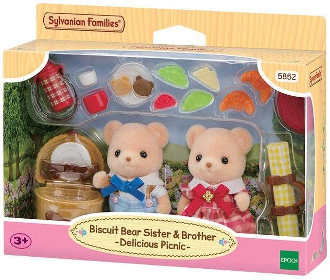 Sylvanian Families 5852 Biscuit Bear Sisko ja Veli Piknikillä