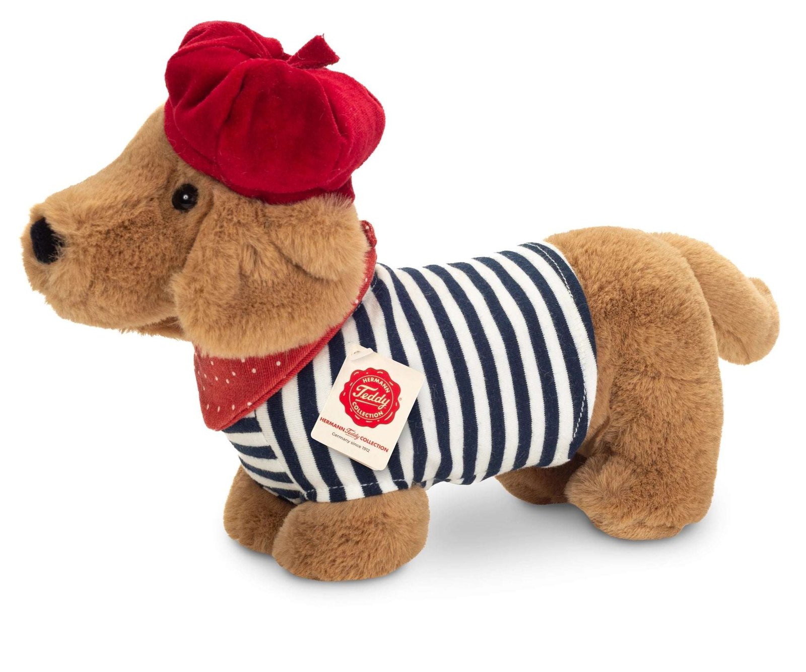 Teddy Hermann Mäyräkoira Pehmolelu Asusteilla 26 cm (Raidallinen)