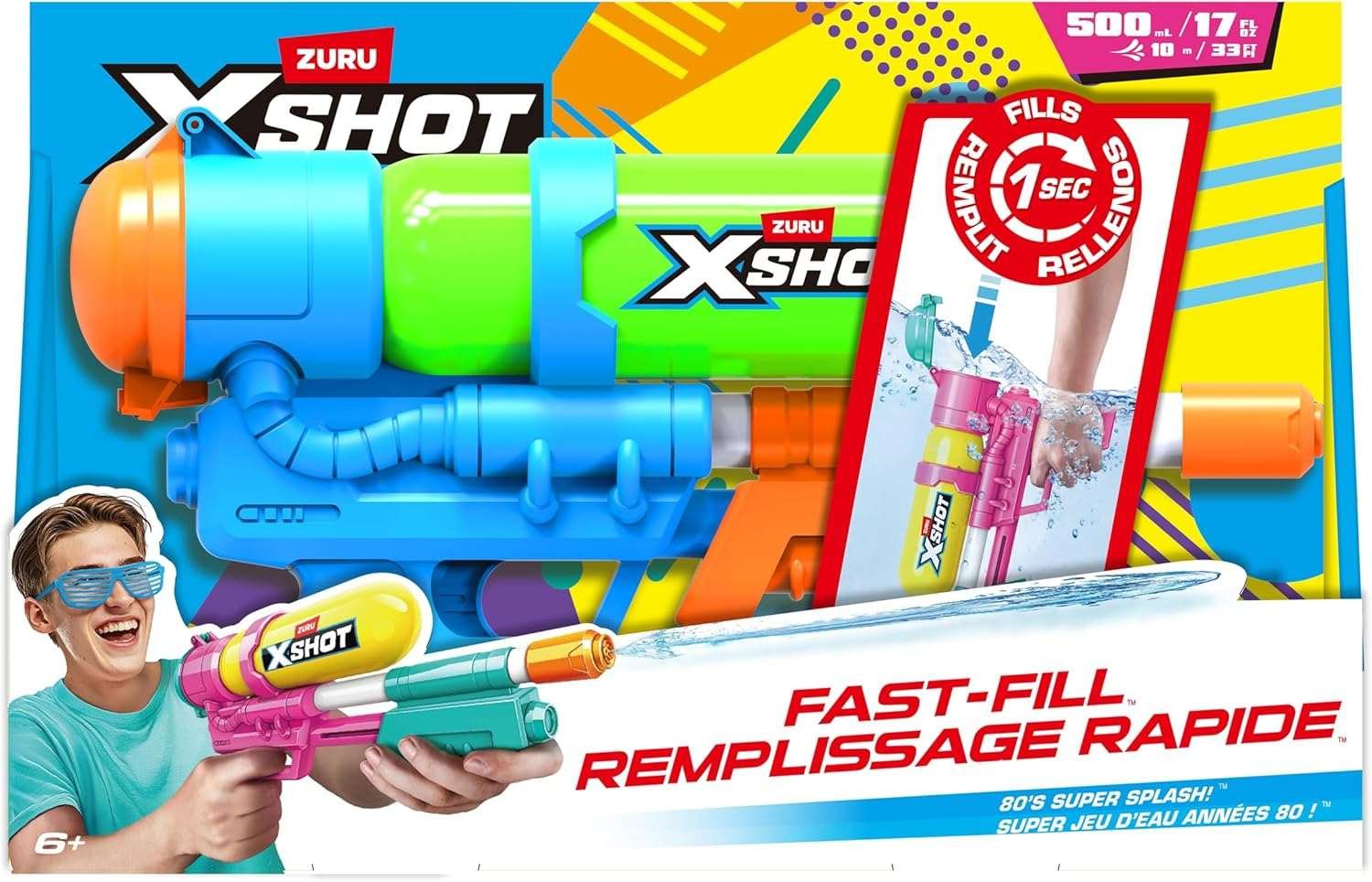 X-Shot Retro Vesipyssy Fast-Fill 80s Super Splash