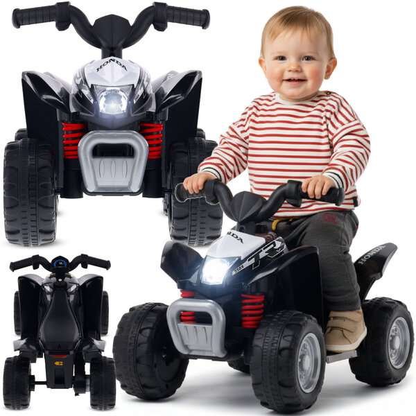 Akulla toimiva auto Quad Honda TRX musta
