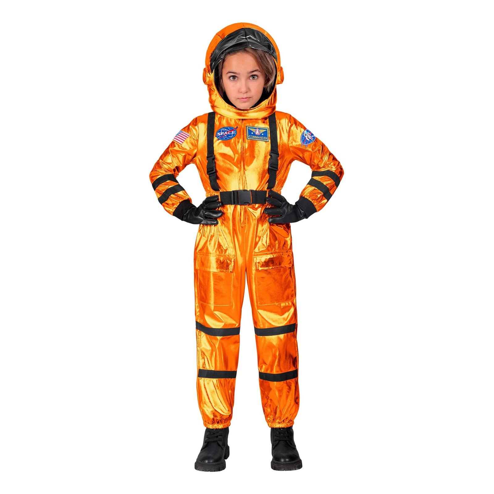 Astronautti Oranssi Metallic Lasten Naamiaisasu - Large